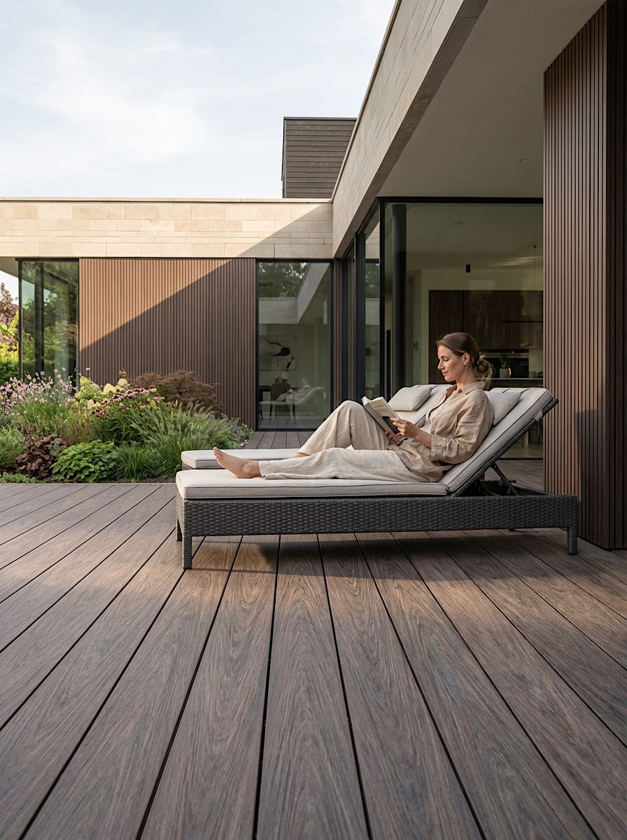 Wood fibre decking